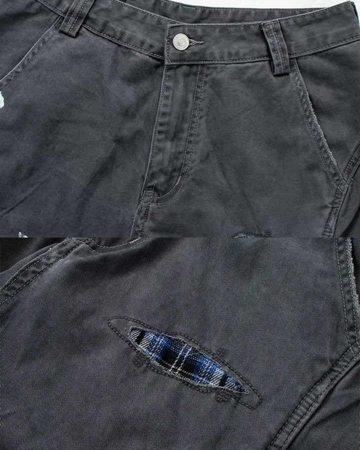 American Wrinkled A-Line Utility Jeans