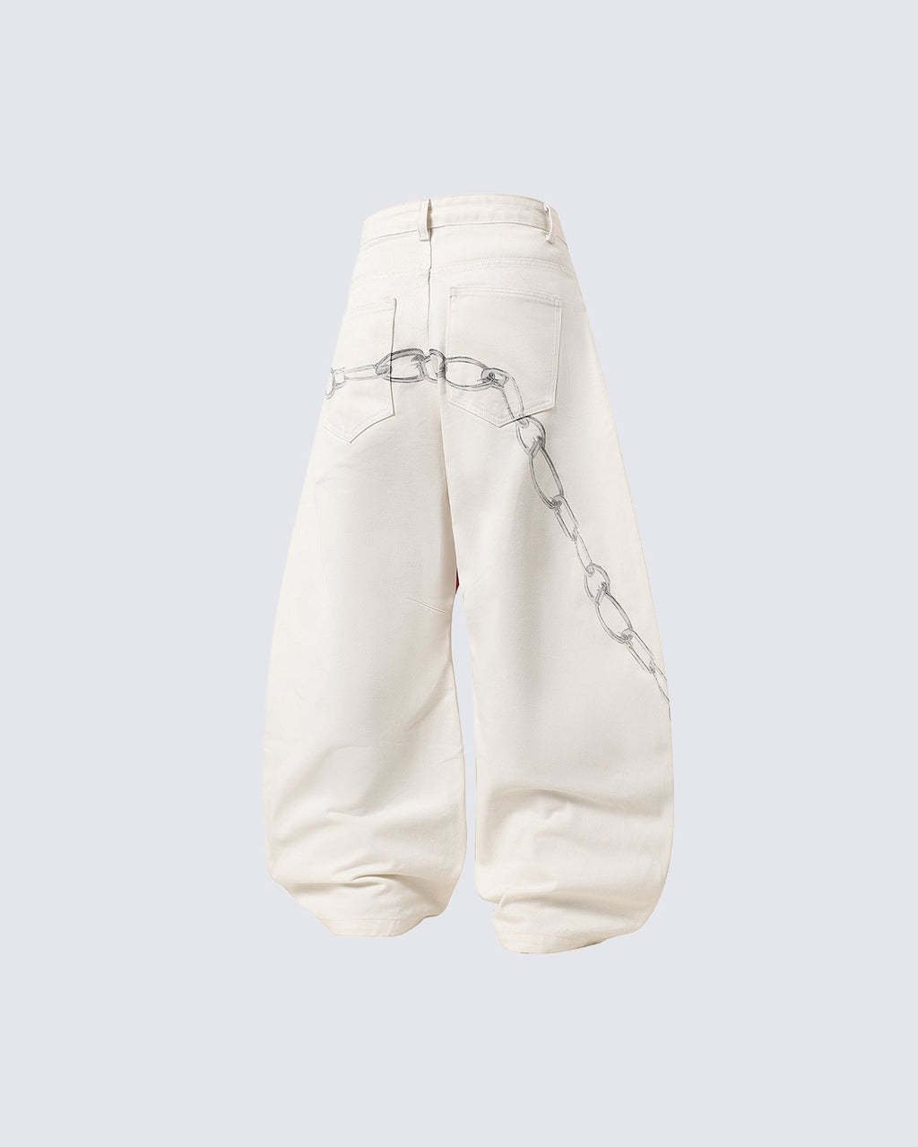 Retro Graphic Baggy Jeans with Scimitar Print