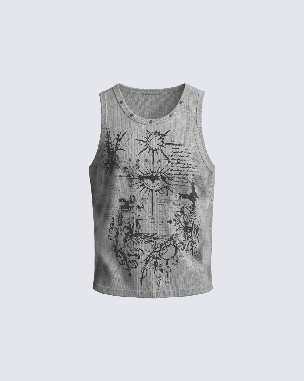 American Vintage Graphic Studded Sleeveless Tank Top