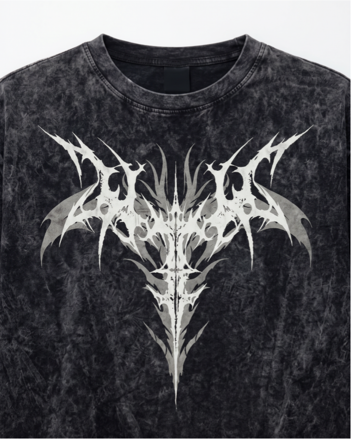 Vintage Bleach Wash Tribal Skull T-shirt