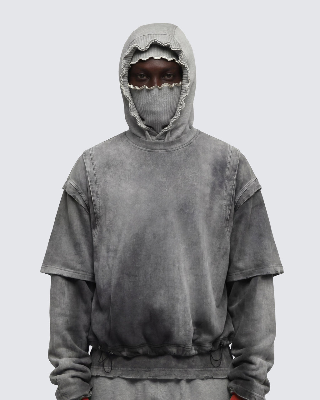 KIIKIO-Vintage Washed Layered Long-T-Shirt