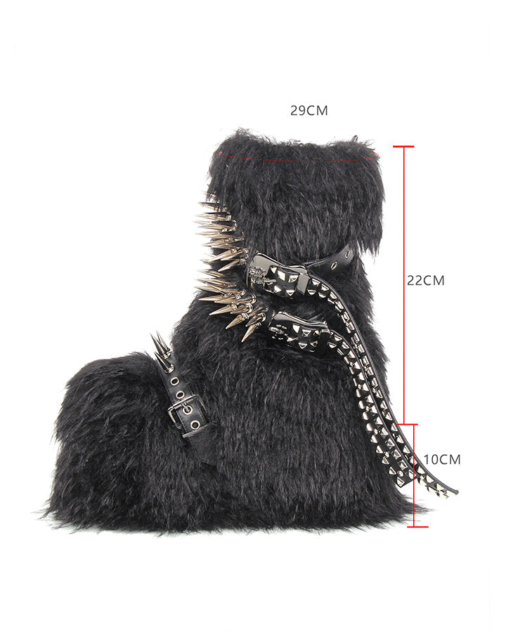 Winter New Thick-Soled Furry Mid-Calf Boots
