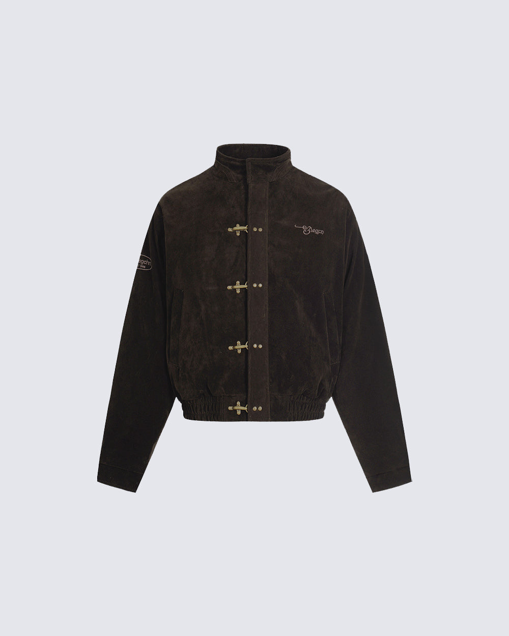 Retro Aviation Buckle Stand Collar Jacket