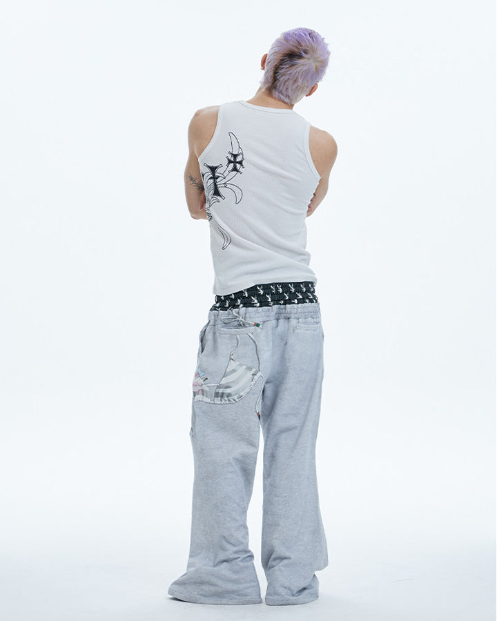 American Street Hip-Hop Slim Cross Tank Top New
