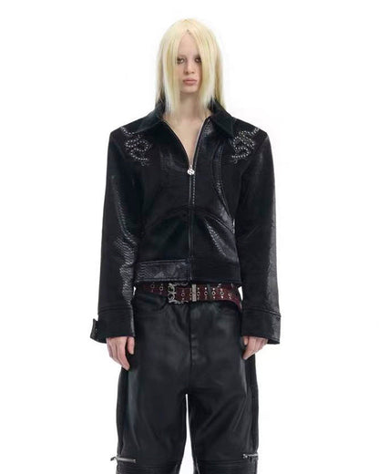 American Cropped Leather Jacket
