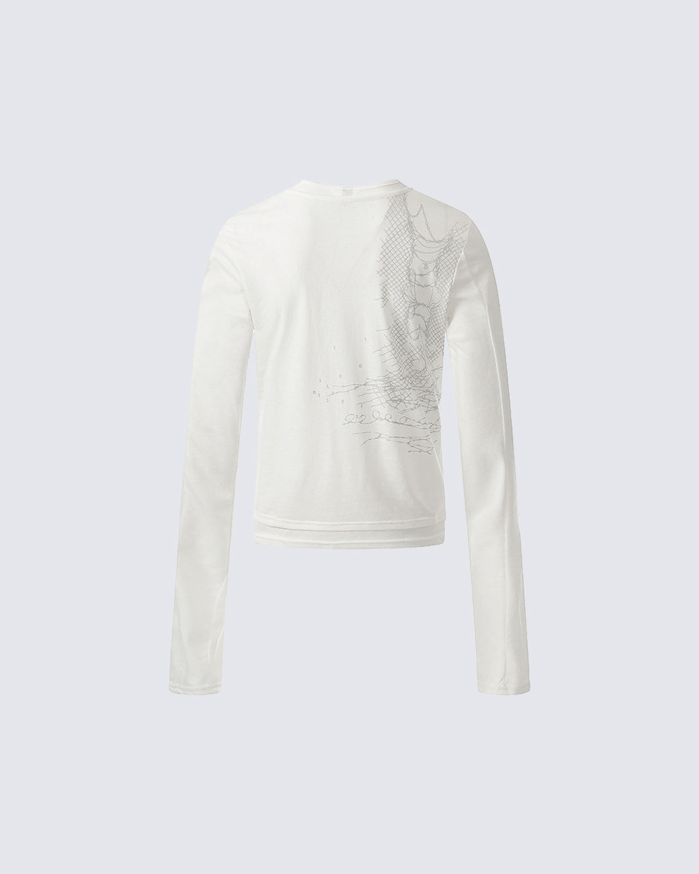 American Skeleton Texture Layered Long T-Shirt