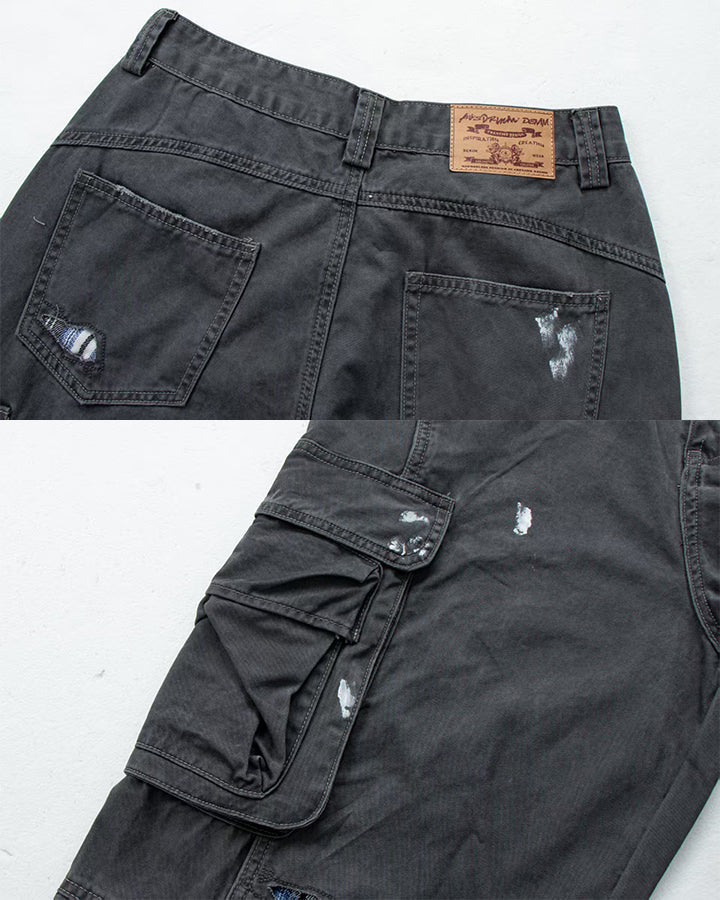 American Wrinkled A-Line Utility Jeans