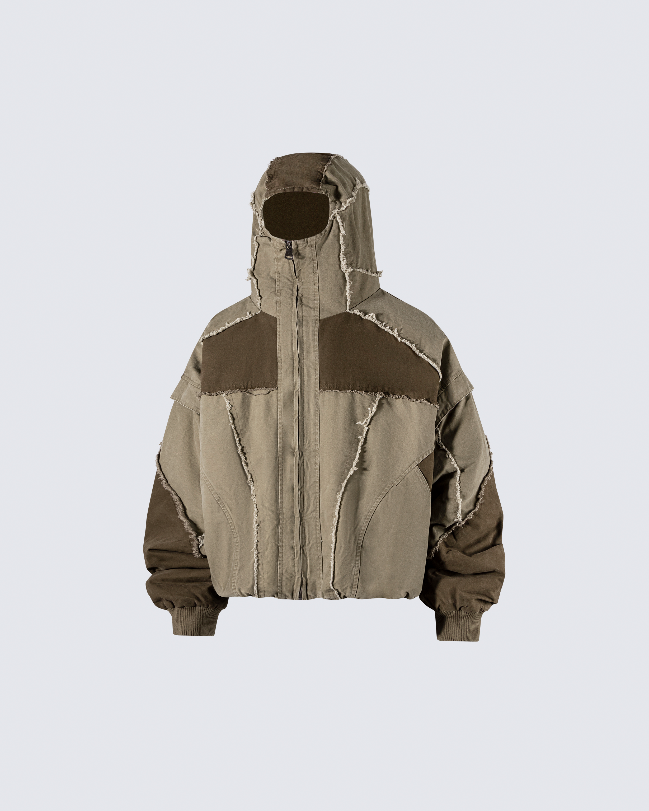 Deconstructed Patchwork Hooded Jacket