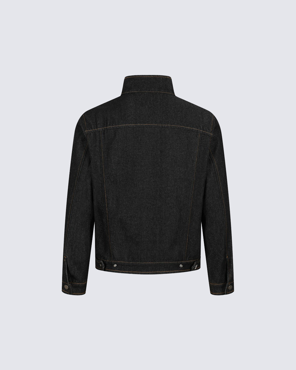Stand Collar Buckle Denim Jacket