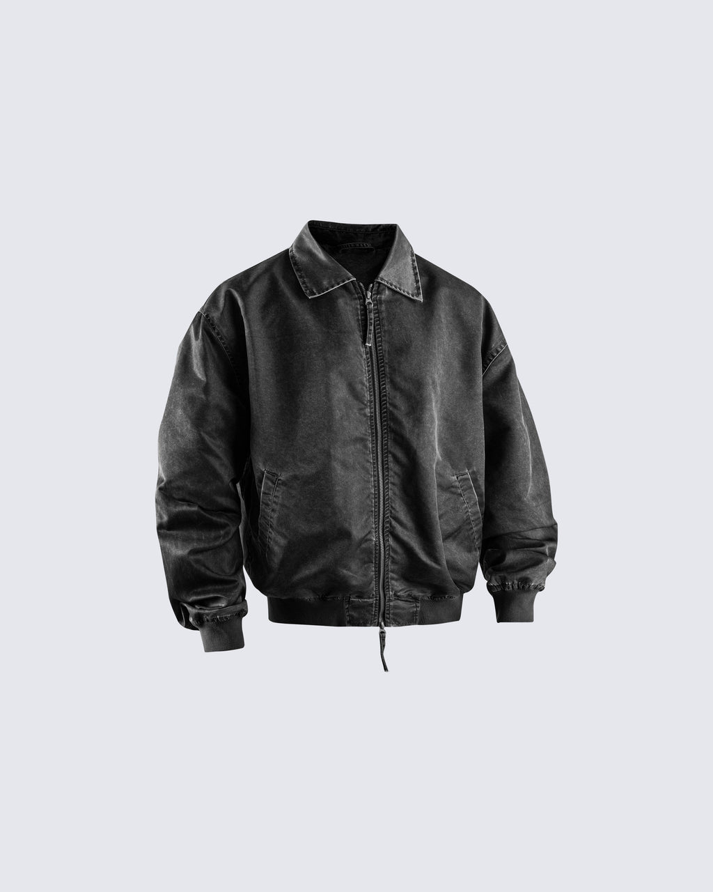 Washed Zip-Up Cotton Jacke