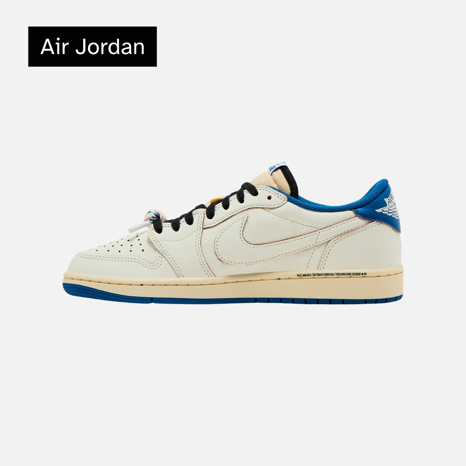Fragment Design x Travis Scott x Air Jordan 1 Retro Low OG SP 'Sail Military Blue'