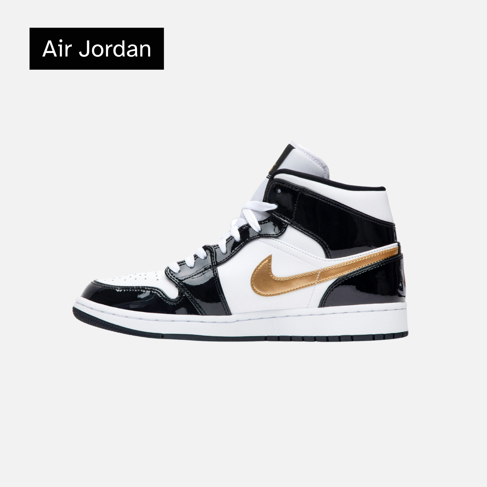 Air Jordan 1 Mid Patent 'Black Gold'
