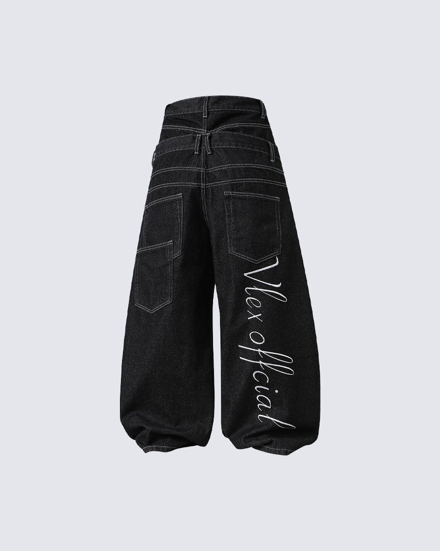 High Street Double Waistband Patchwork Pants