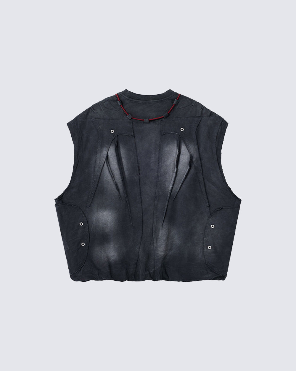 Vintage Washed Gothic Armor Style Sleeveless Vest
