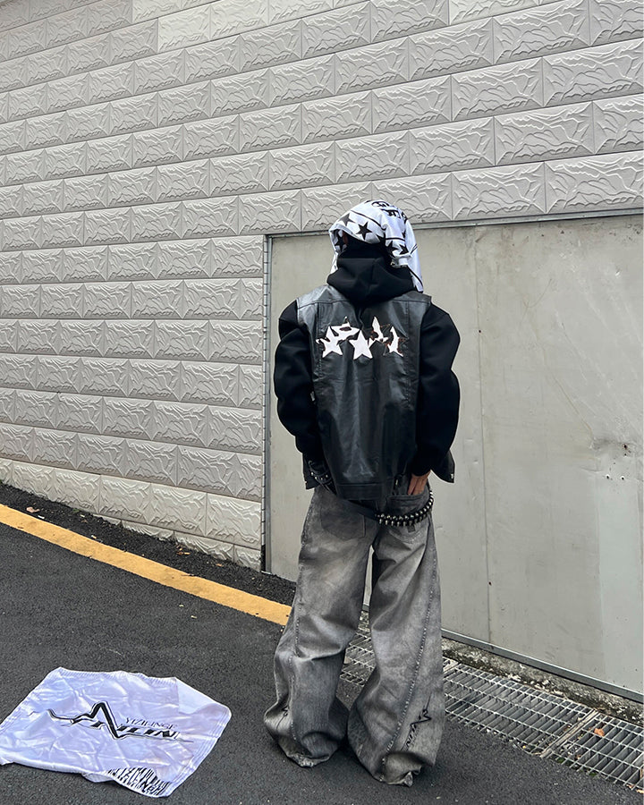Niche Dirty Wash 3D Print Curved Jeans