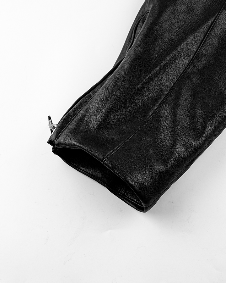 Structured Panel Faux Leather Jacket