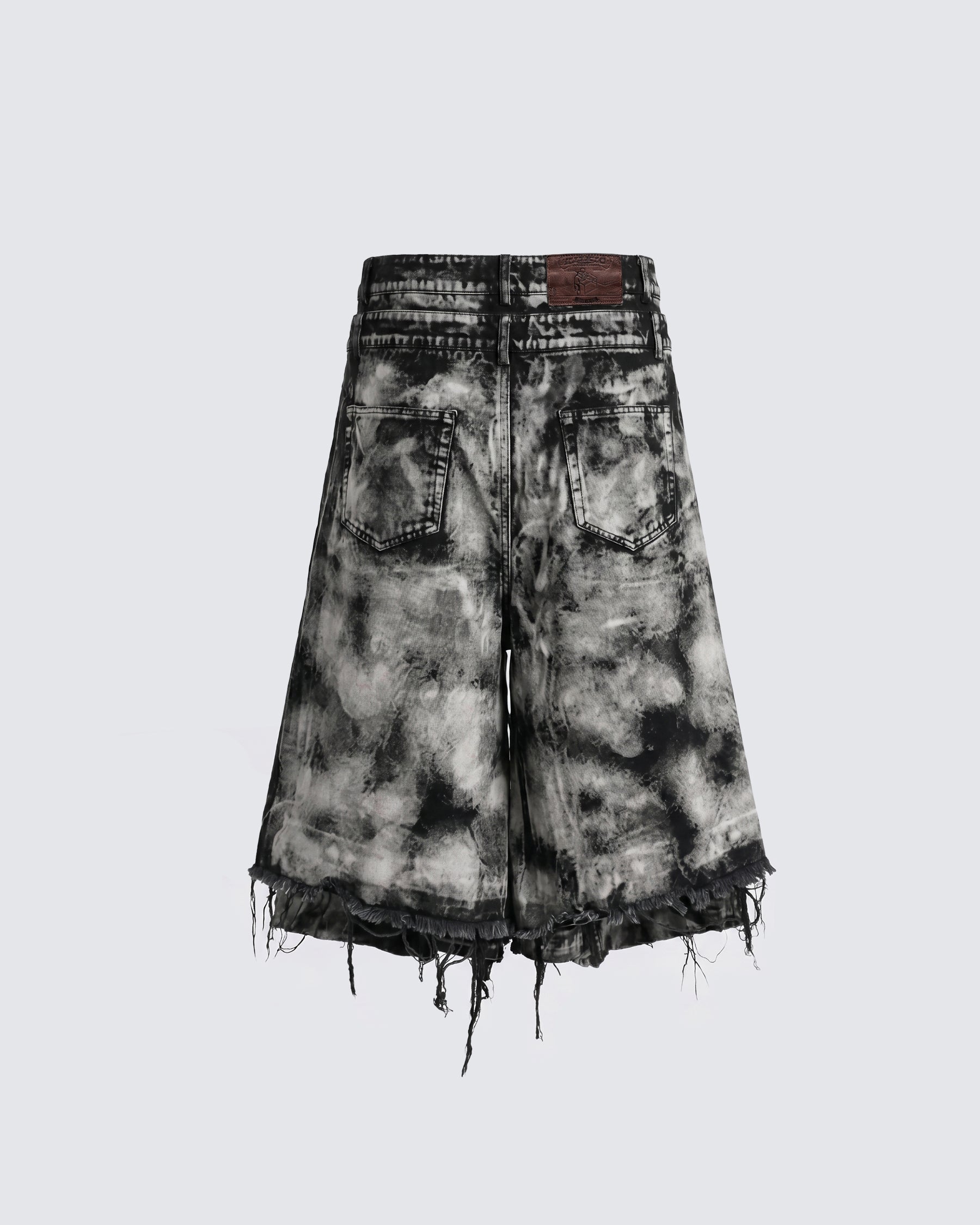 KIIKIO-Distressed Washed Layered Denim Shorts New