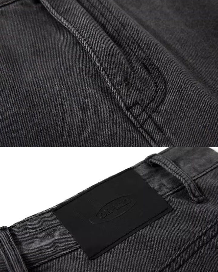 American Dark Washed Deconstructed Wide Leg Pants