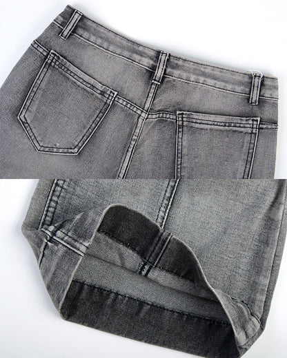 Niche Light-Asian Deconstructed Flared Jeans