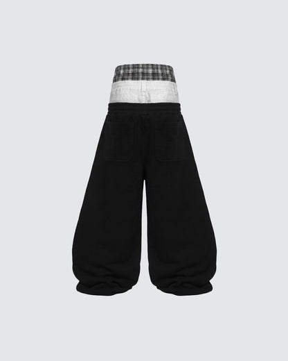 LIGHTNING Series | Layered Waist Wide-Leg Sweatpants