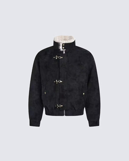 Fleece Lined Loose Fit Jacket