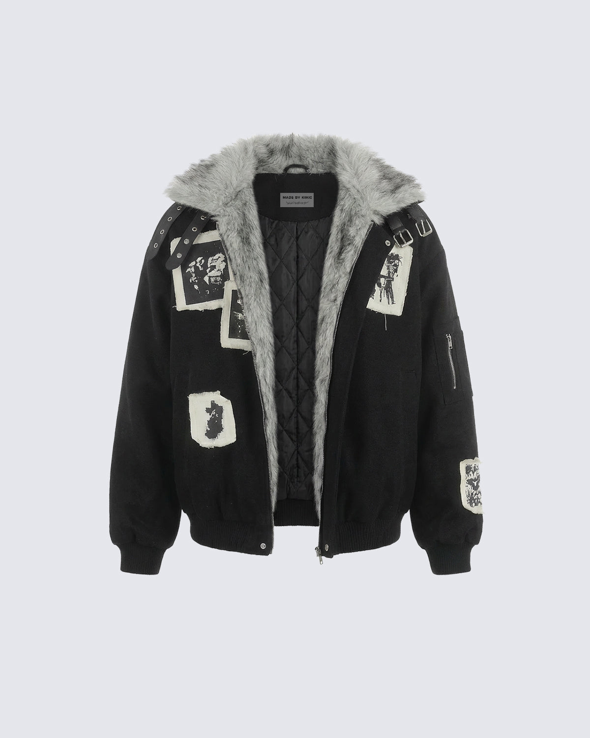 Vintage Eagle Fur Collar Jacket