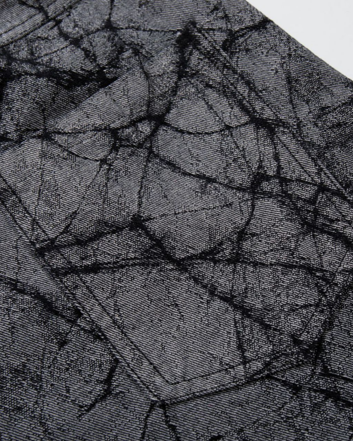 Vintage Crack Texture Panel Wide-Leg Pants