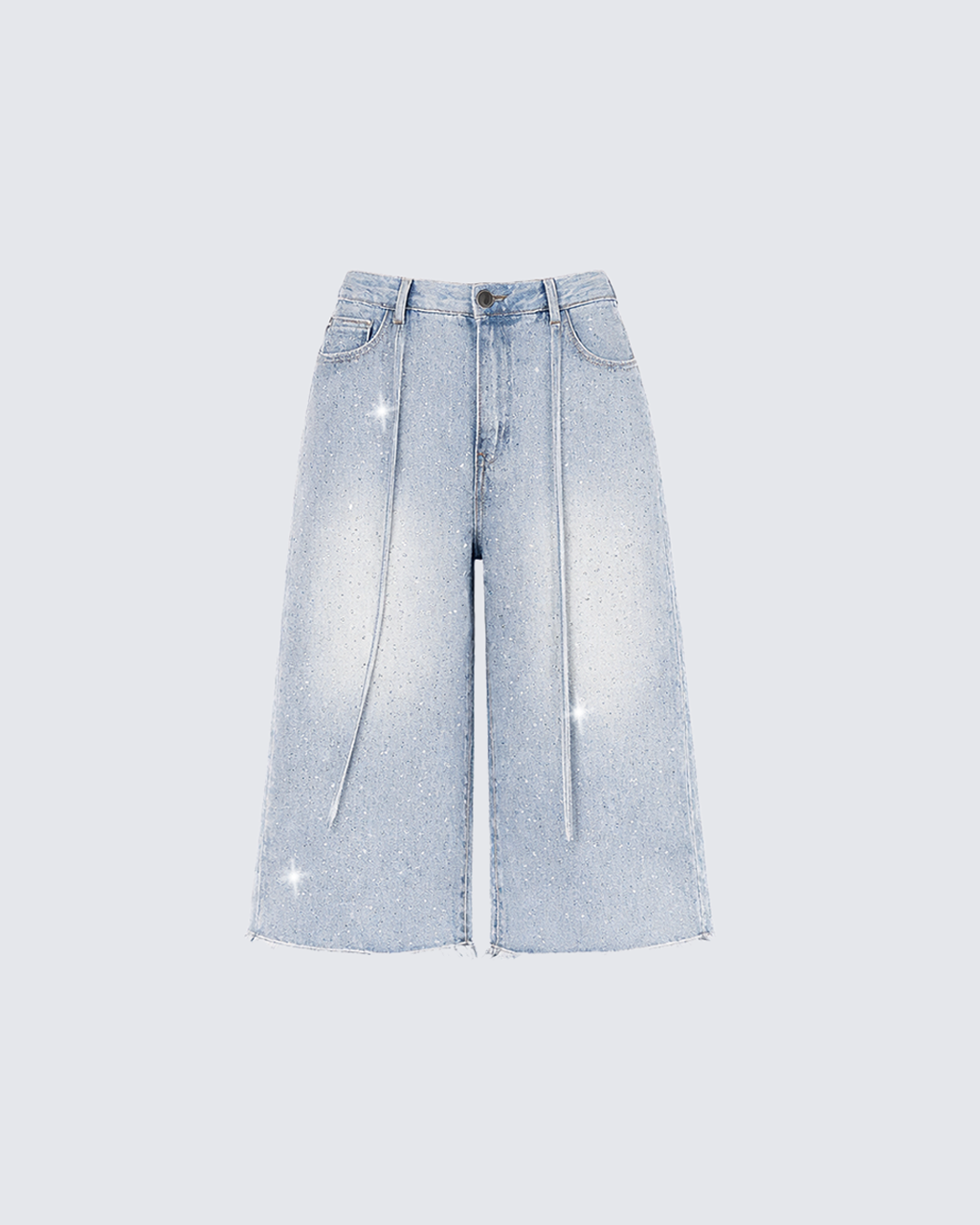 Sparkle Wash Wide Leg Jorts