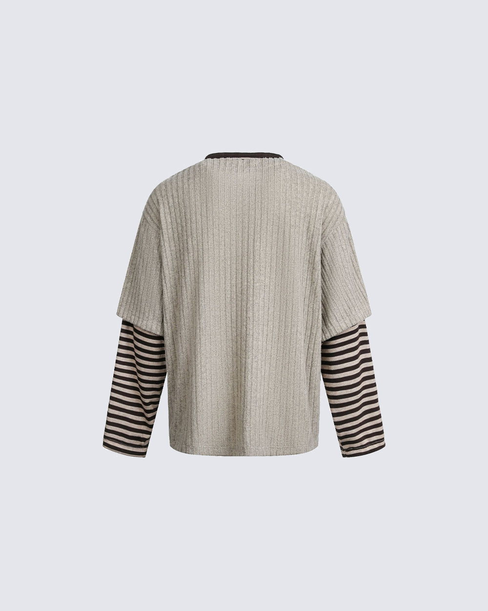 Layered Graphic Ribbed Long Sleeve T-Shirt