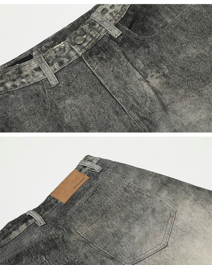 Vintage Washed Wide-Leg Jeans