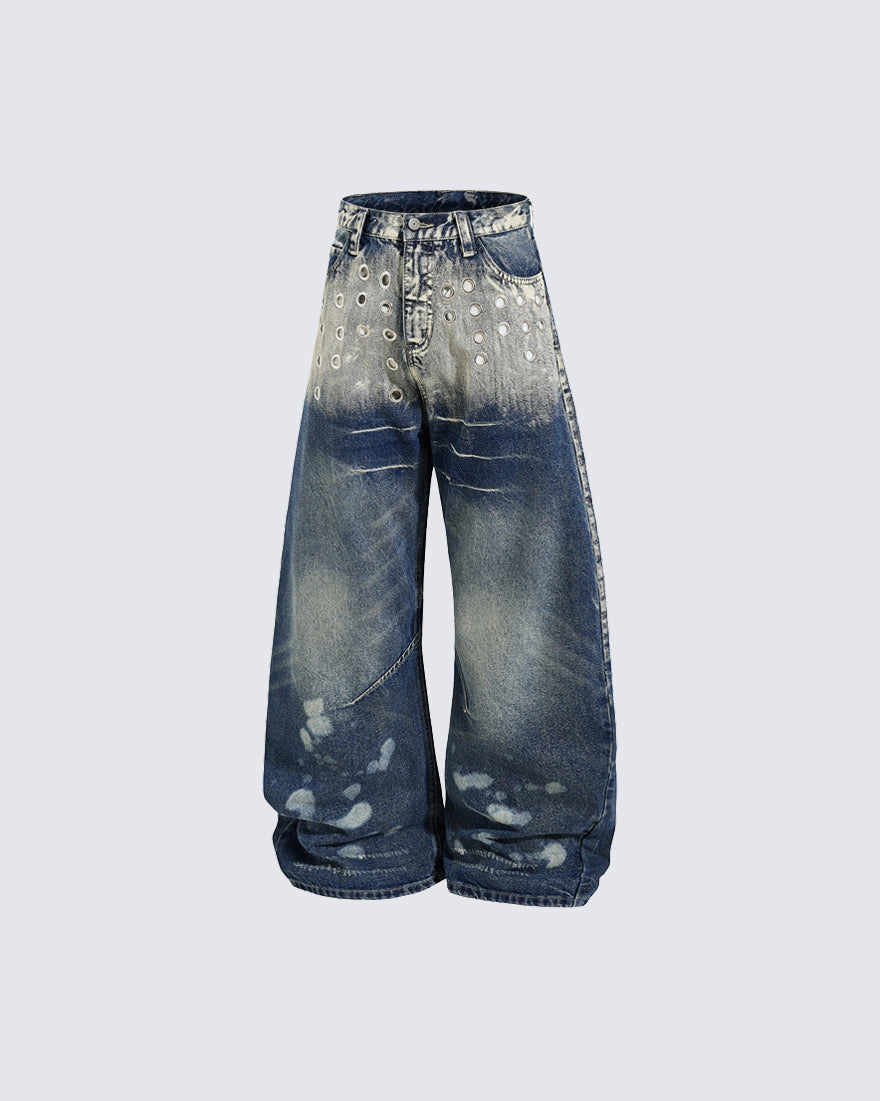 American Punk Metal Blade Denim Pants