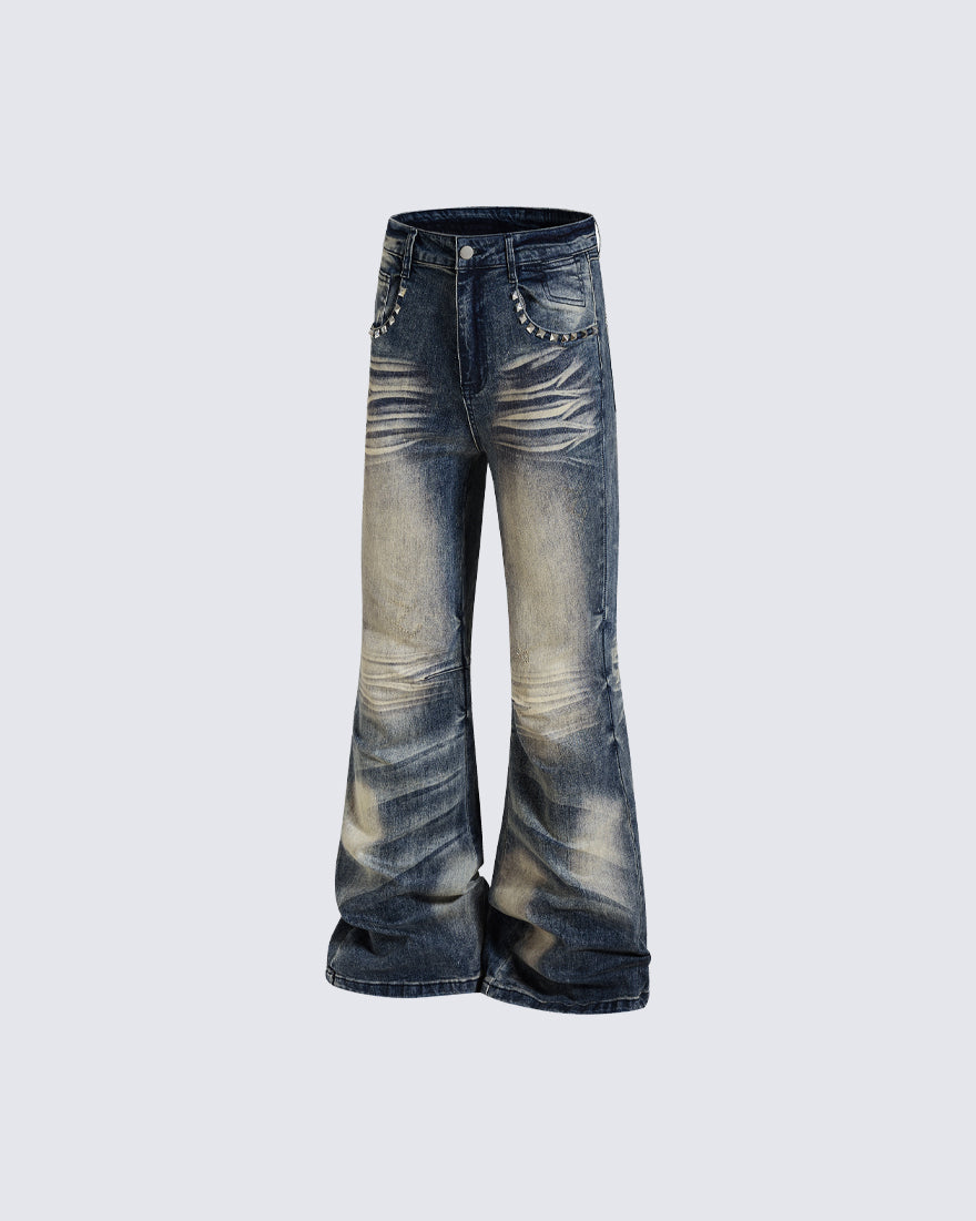 American Vintage Whiskered Flared Jeans