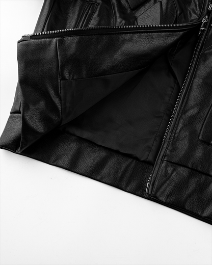 Structured Panel Faux Leather Jacket