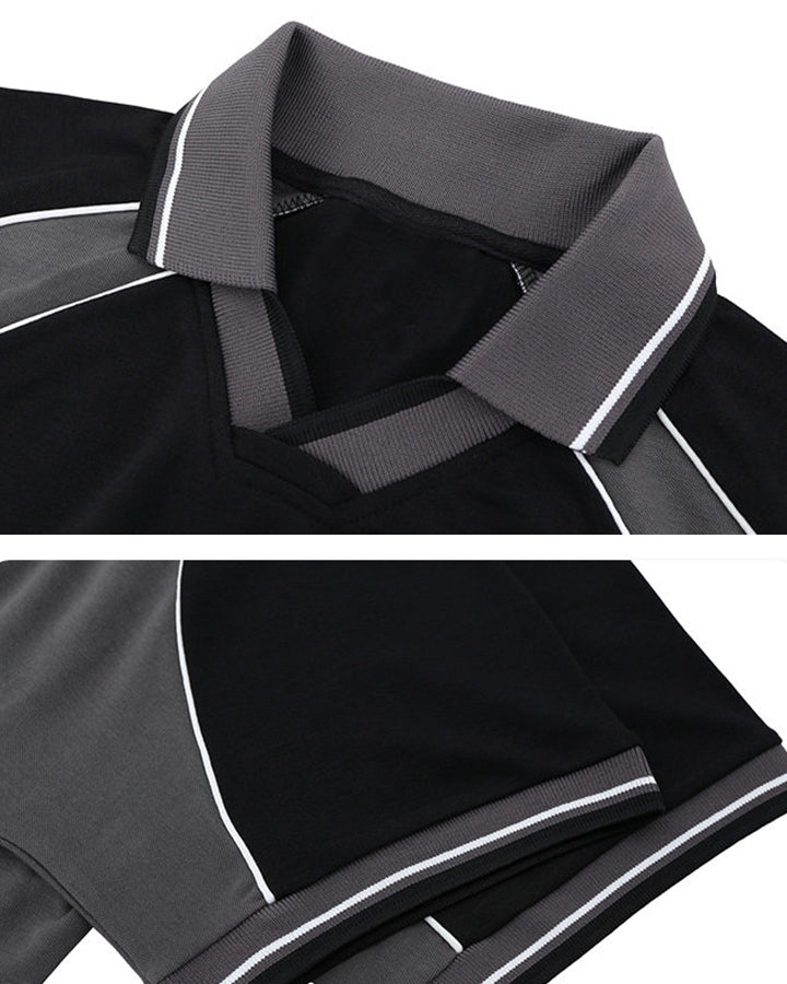 High Street Contrast Raglan Polo T-Shirt