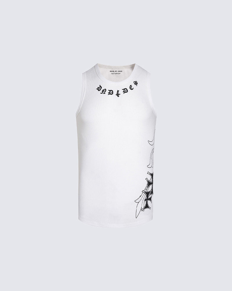 American Street Hip-Hop Slim Cross Tank Top New