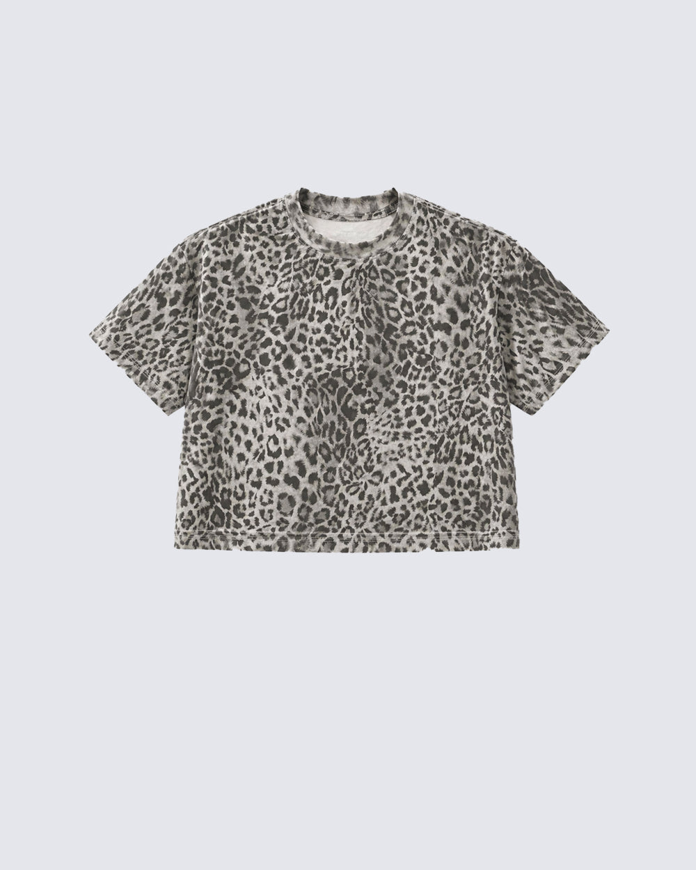 Vintage Leopard Print Crop Casual Tee
