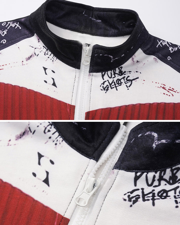 New Minimal Graffiti Contrast Casual T-Shirt
