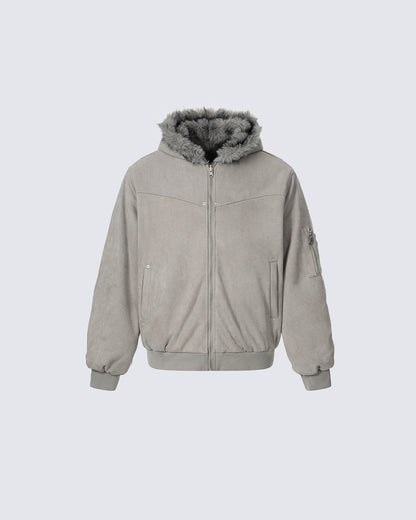 American High-Street Reversible Fleece Flight Jacket
