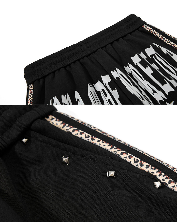 Winter Cross Print Wide-Leg Sweatpants