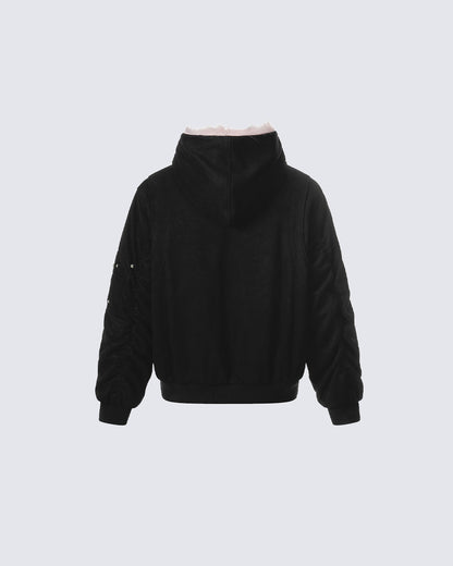 American High-Street Reversible Fleece Flight Jacket
