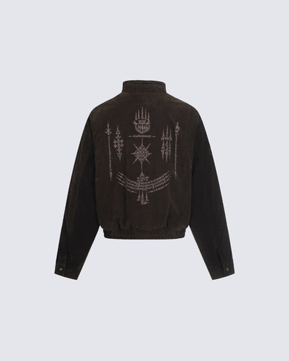 Retro Aviation Buckle Stand Collar Jacket
