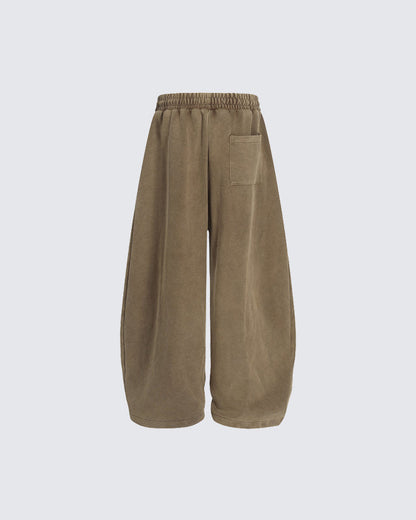 European-American Vintage Letter Print Casual Pants