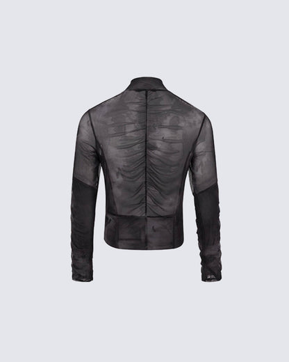American High Street Mesh Long Sleeve Shirt