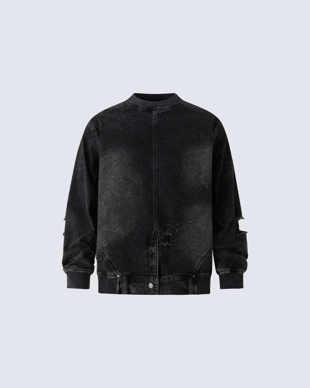 Vintage Washed Denim Bomber Jacket