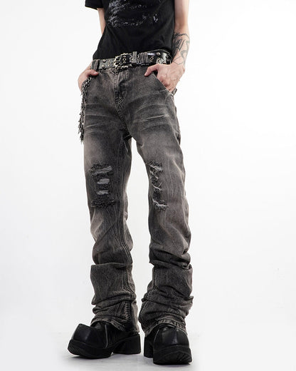 High Street Flared Extra-Long Stacked Jeans