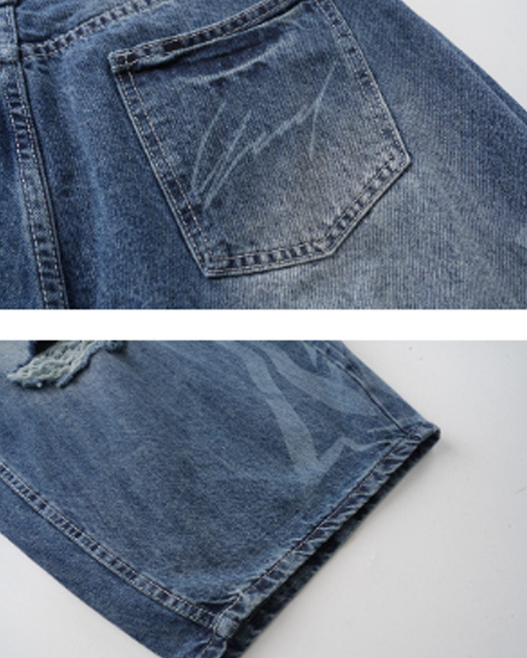 Discharge Print Thorn Scimitar Denim Pants