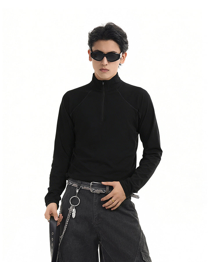 Sport Stand Collar Quick-Dry Long Sleeve T-Shirt