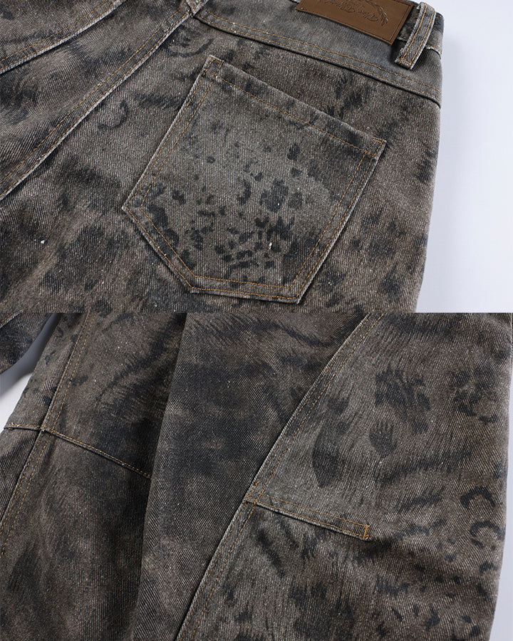 New Vintage Printed Wide-Legged Jeans