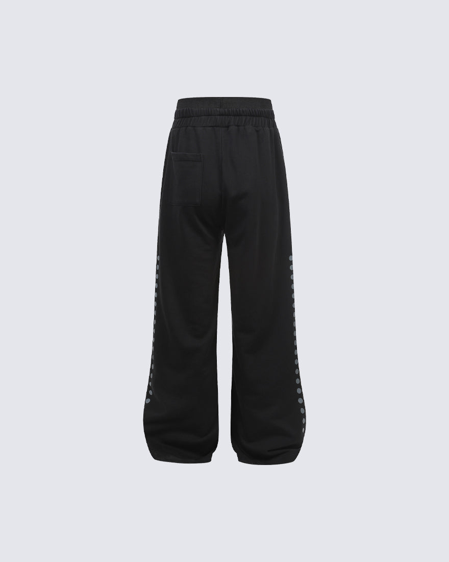 New Street Washed Distressed Curved Track Pants