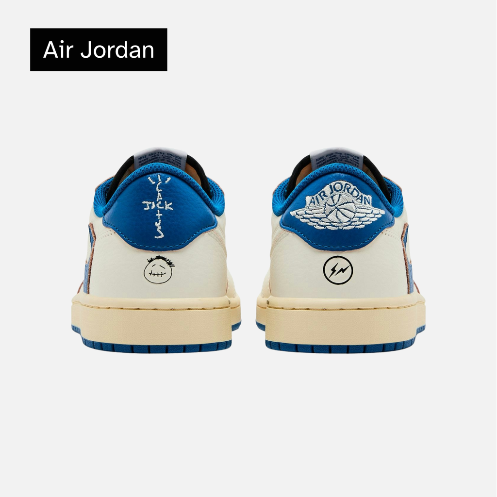Fragment Design x Travis Scott x Air Jordan 1 Retro Low OG SP 'Sail Military Blue'
